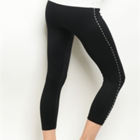 Becca Black Tight Leggings with Studs - Picture 2 of 3